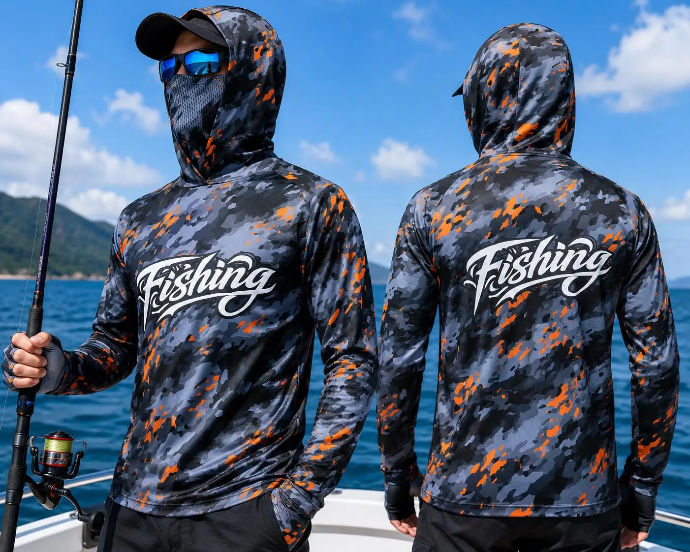 Mens Fashion Summer - Mens Fishing Hooded Shirt UPF50 Sun