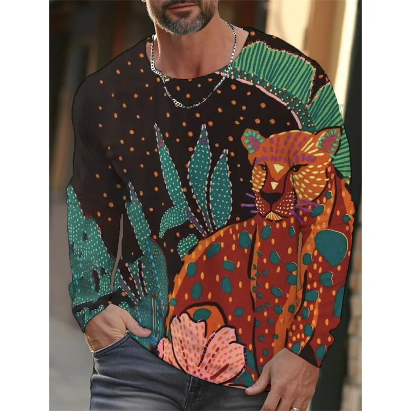 3D Printed Casual Long Sleeve  - đánh giá và giá Mens Fashion Clothes