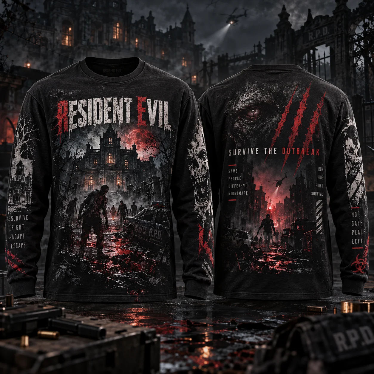 Resident Evil Long Sleeve T Sh - đánh giá và giá Mens Fashion Summer