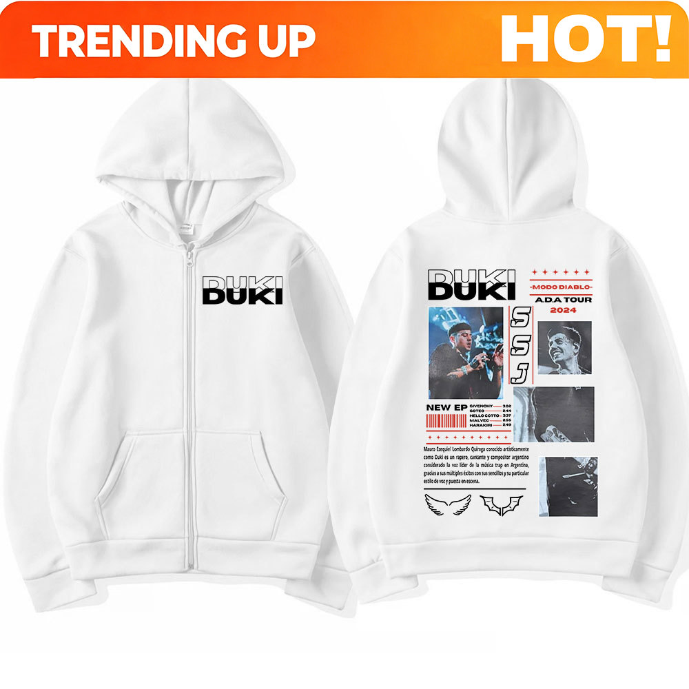 Rapper Duki ADA Tour 2024 Zip  - đánh giá và giá Mens Fashion Zip Up Hoodies