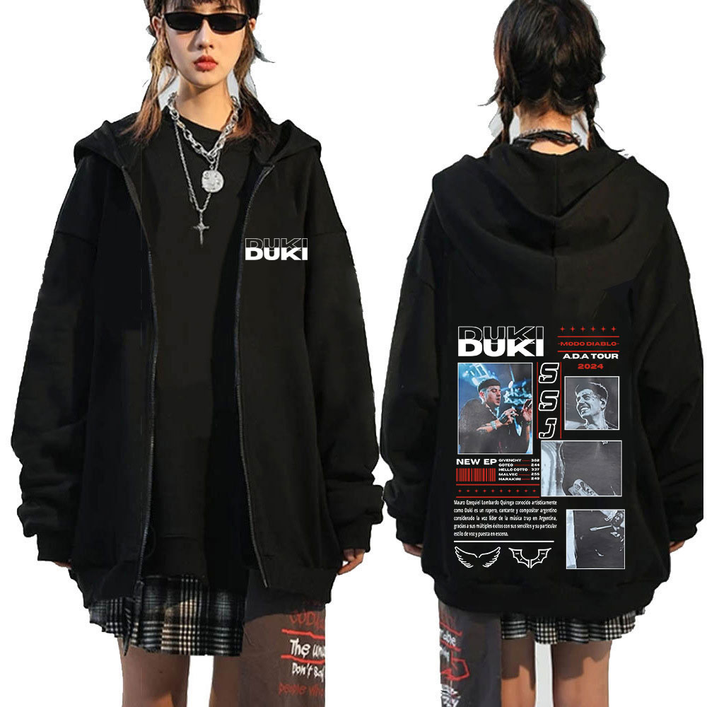 Rapper Duki ADA Tour 2024 Zip  - đánh giá và giá Mens Fashion Zip Up Hoodies