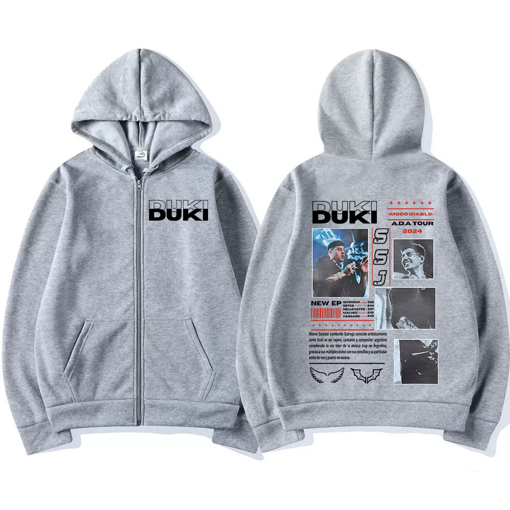 Rapper Duki ADA Tour 2024 Zip  - đánh giá và giá Mens Fashion Zip Up Hoodies