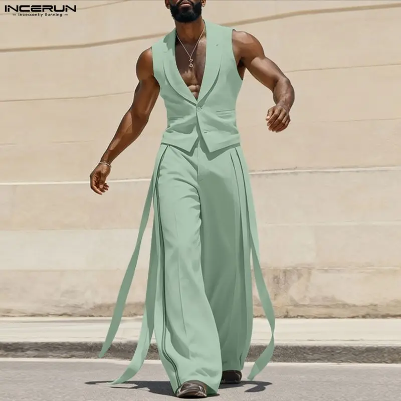 INCERUN Men Sets Solid Color V - đánh giá và giá Mens Fashion Summer