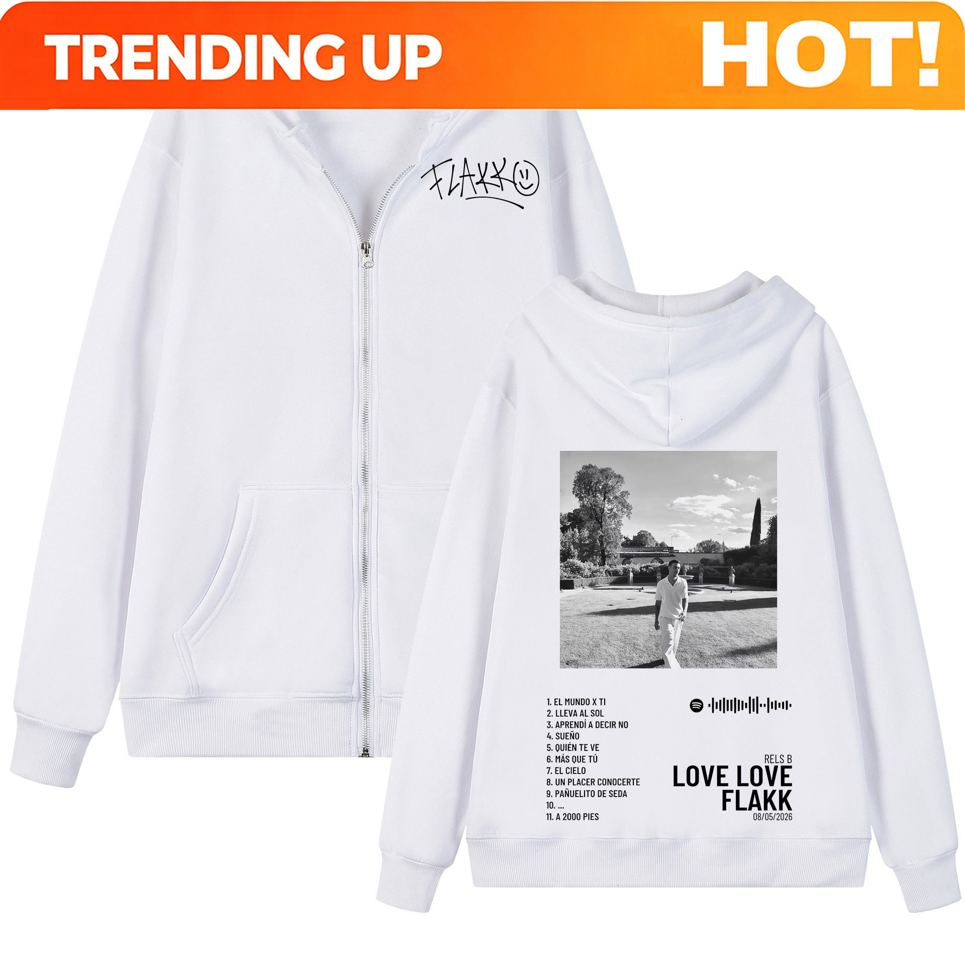 Rapper Rels B Love Love Flakk  - đánh giá và giá Mens Fashion Zip Up Hoodies