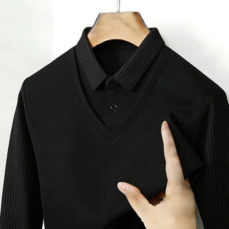 Men's Fake Two Piece Shirt Col - đánh giá và giá Mens Fashion Clothes