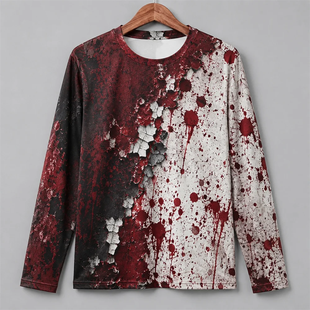 3D Print Horror Red Blood Stai - đánh giá và giá Men'S Fashion T Shirts