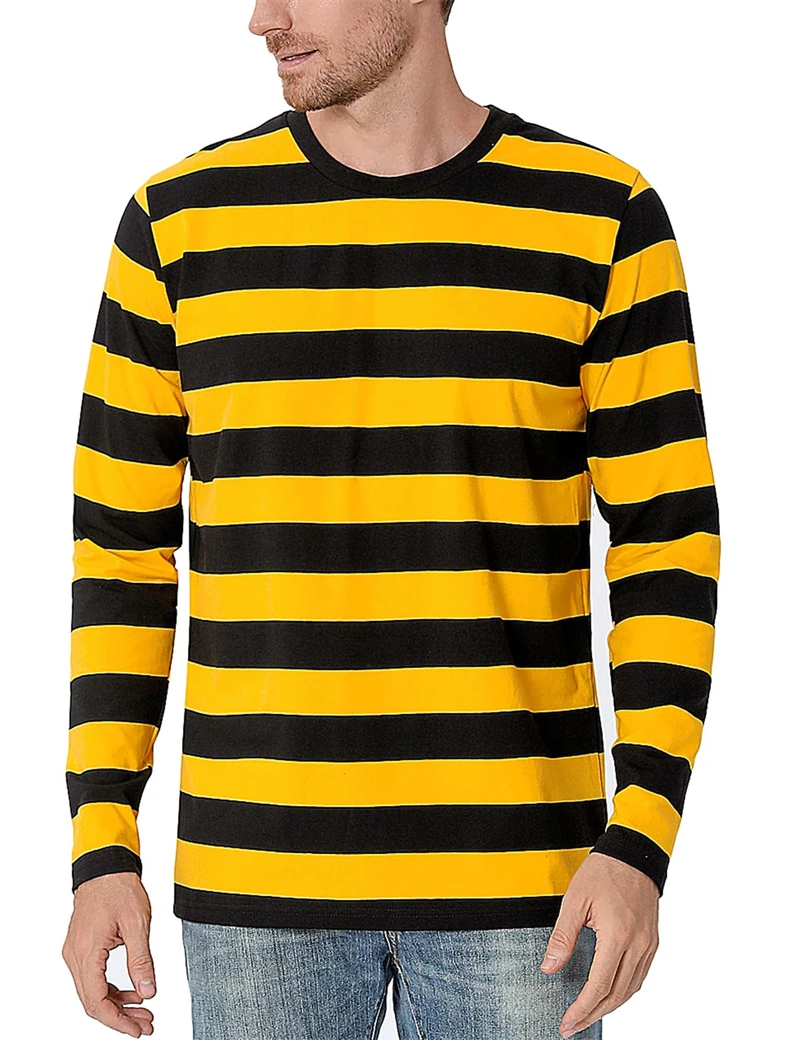 Contrast Stripe 3D Print Men L - đánh giá và giá Men'S Fashion T Shirts