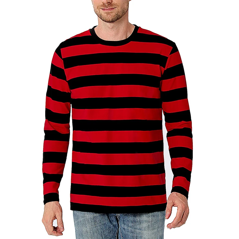 Contrast Stripe 3D Print Men L - đánh giá và giá Men'S Fashion T Shirts