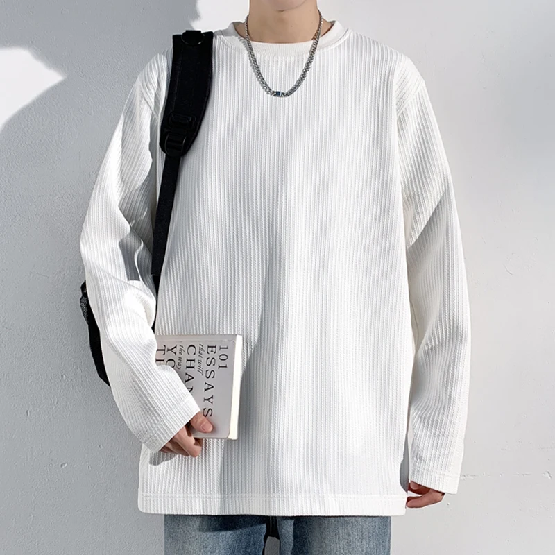 Men Ribbed Knit Crew Neck Long - đánh giá và giá Men'S Fashion T Shirts
