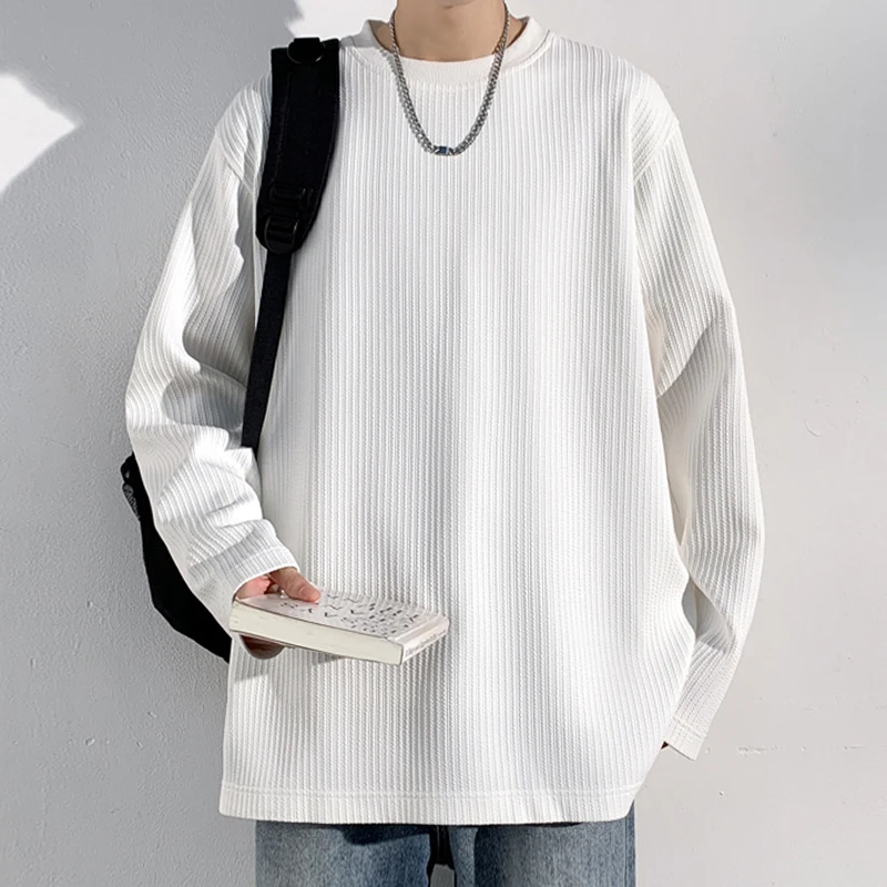 Men Ribbed Knit Crew Neck Long - đánh giá và giá Men'S Fashion T Shirts