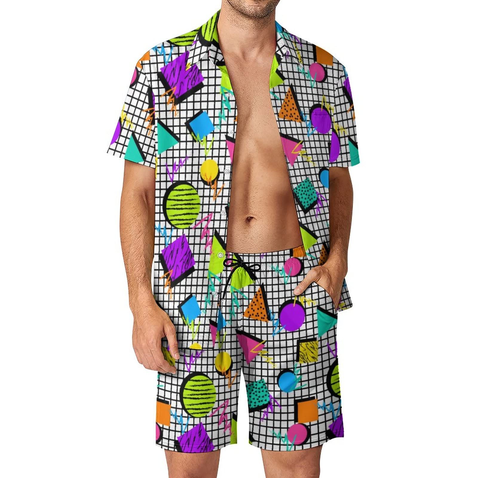 Summer Irregular Geometric 3D  - đánh giá và giá Mens Fashion Clothes