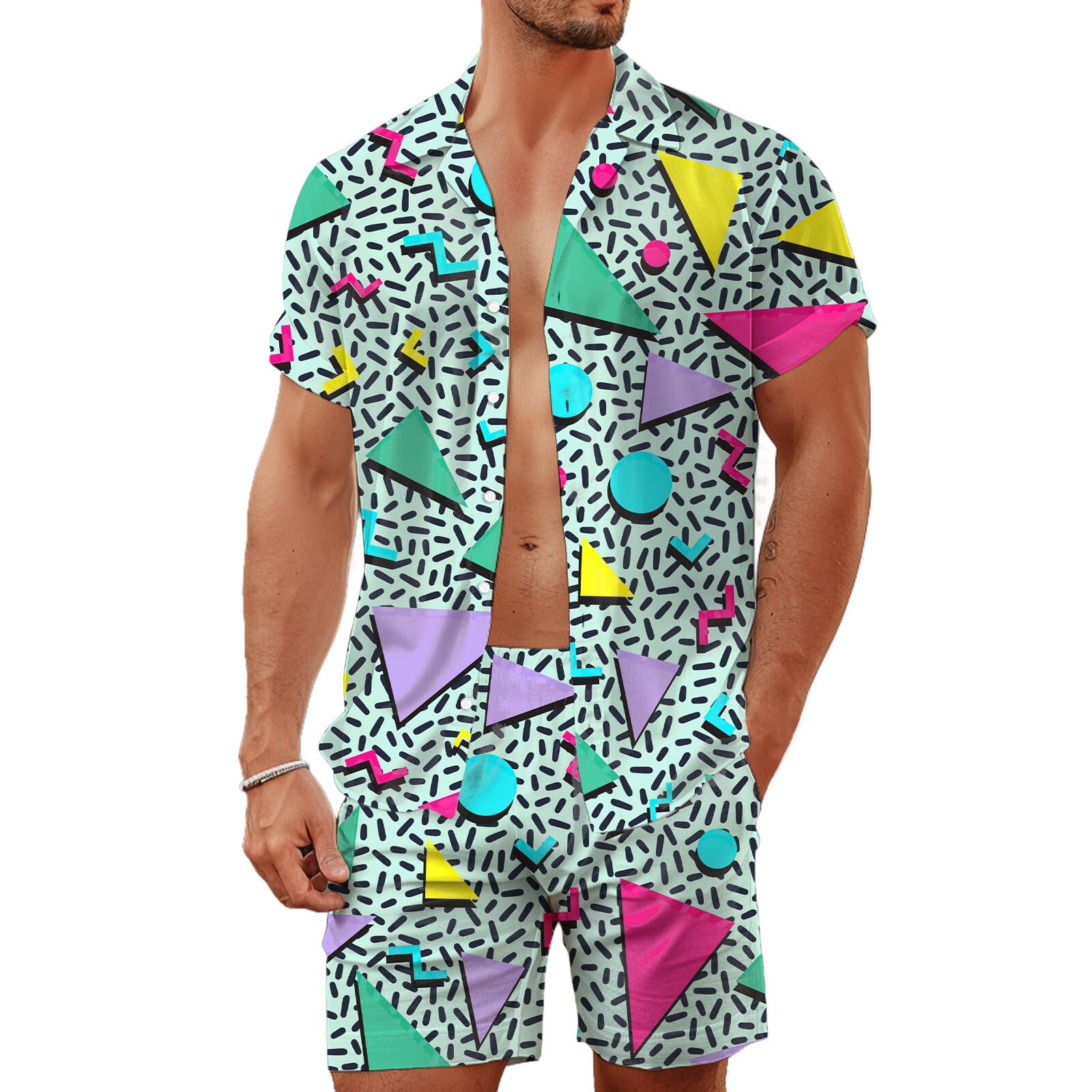 Summer Irregular Geometric 3D  - đánh giá và giá Mens Fashion Clothes