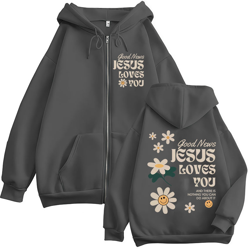 Good News Jesus Loves You Chri - đánh giá và giá Mens Fashion Zip Up Hoodies