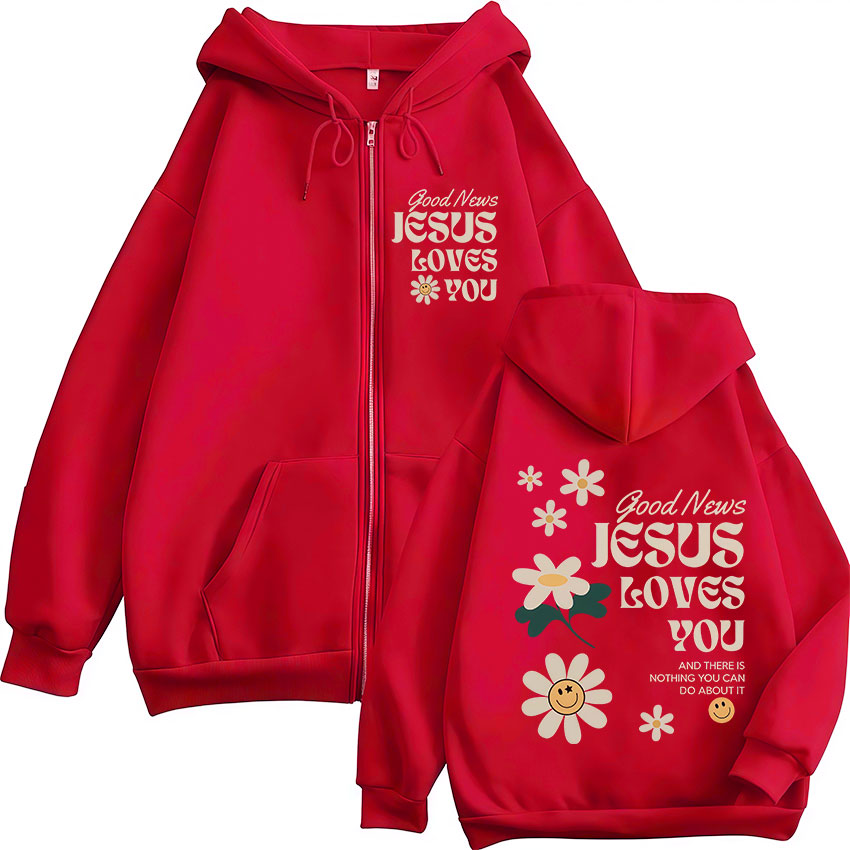 Good News Jesus Loves You Chri - đánh giá và giá Mens Fashion Zip Up Hoodies