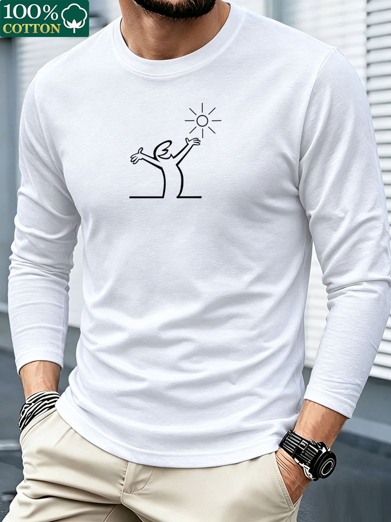 Men 100% Cotton Long Sleeve T  - đánh giá và giá Men'S Fashion T Shirts