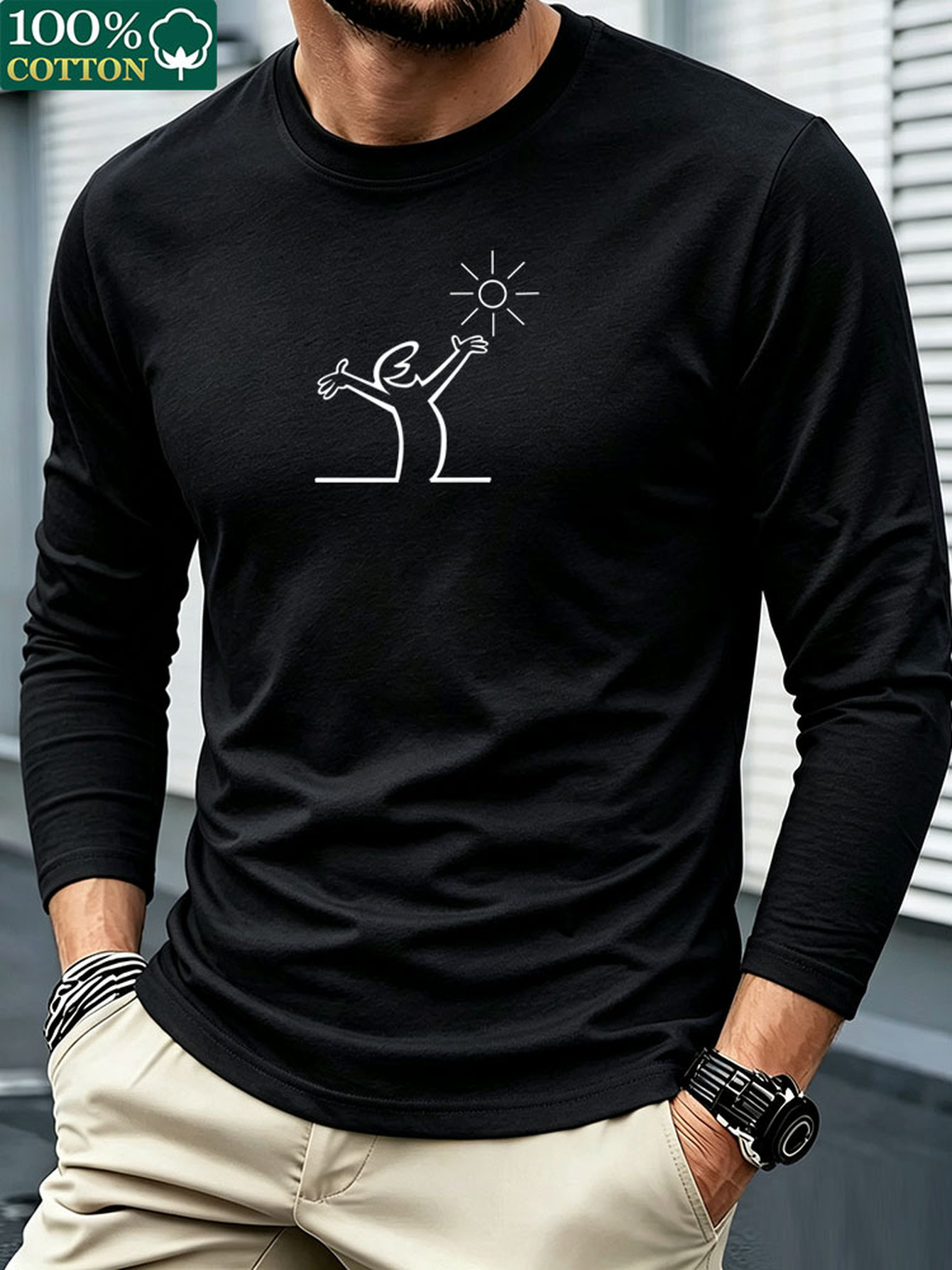 Men 100% Cotton Long Sleeve T  - đánh giá và giá Men'S Fashion T Shirts