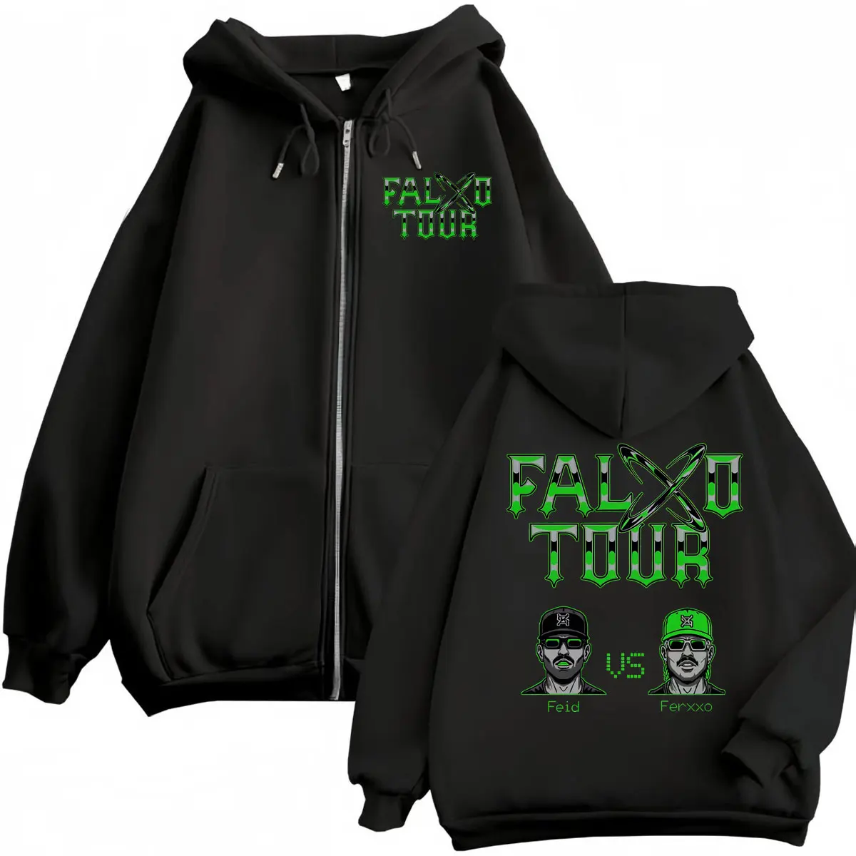 Feid Vs Ferxxo Falxxo Tour 202 - đánh giá và giá Mens Fashion Zip Up Hoodies